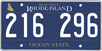 RI license plate 216296