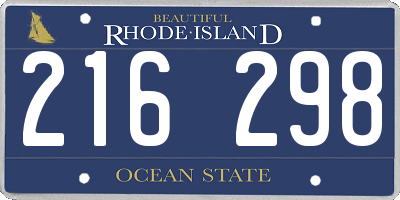 RI license plate 216298