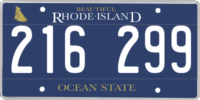 RI license plate 216299