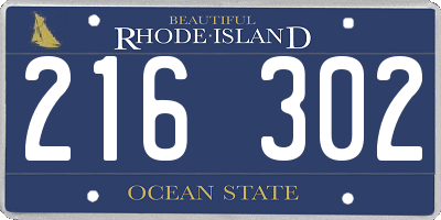 RI license plate 216302