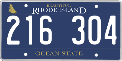 RI license plate 216304