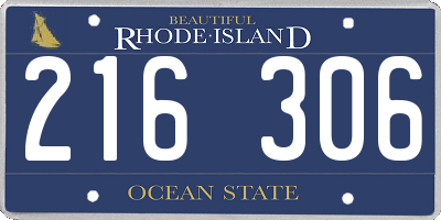 RI license plate 216306