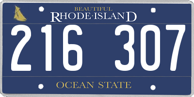 RI license plate 216307
