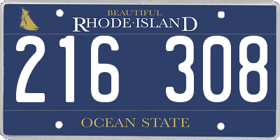 RI license plate 216308