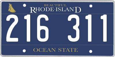 RI license plate 216311