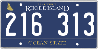 RI license plate 216313