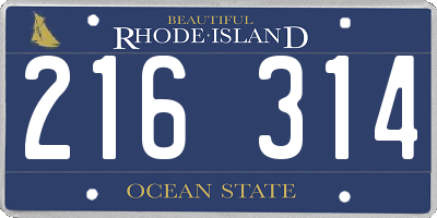 RI license plate 216314