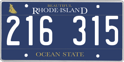 RI license plate 216315