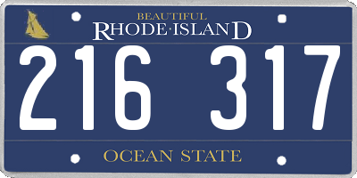 RI license plate 216317