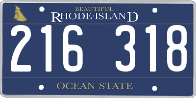 RI license plate 216318