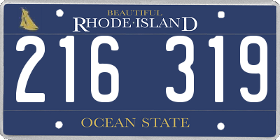 RI license plate 216319