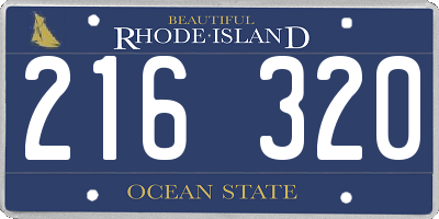 RI license plate 216320