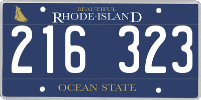 RI license plate 216323