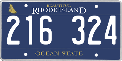 RI license plate 216324