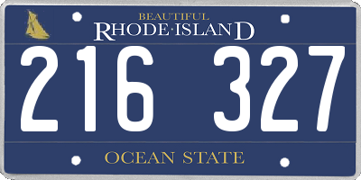 RI license plate 216327