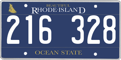 RI license plate 216328