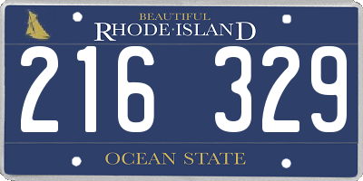 RI license plate 216329