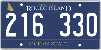 RI license plate 216330
