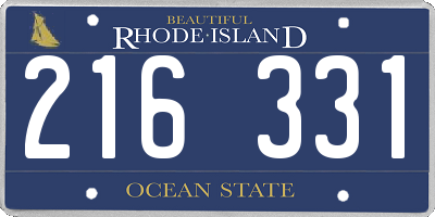 RI license plate 216331