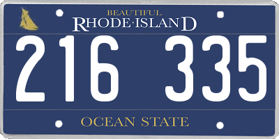 RI license plate 216335