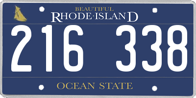 RI license plate 216338