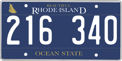 RI license plate 216340