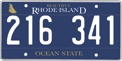 RI license plate 216341