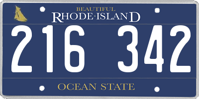 RI license plate 216342