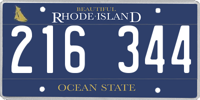 RI license plate 216344