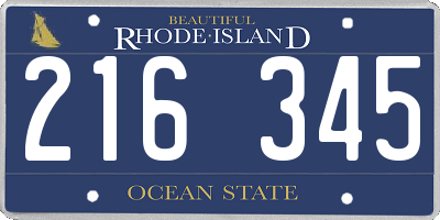 RI license plate 216345