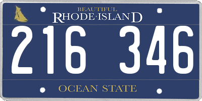 RI license plate 216346
