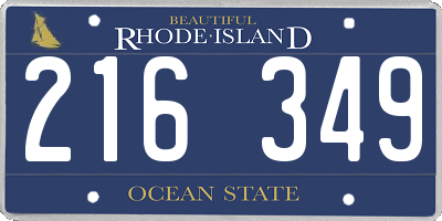 RI license plate 216349