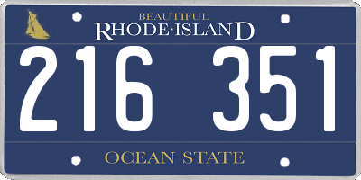 RI license plate 216351