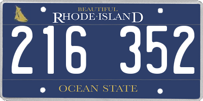 RI license plate 216352