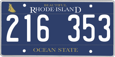 RI license plate 216353