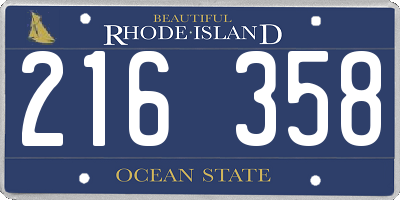 RI license plate 216358
