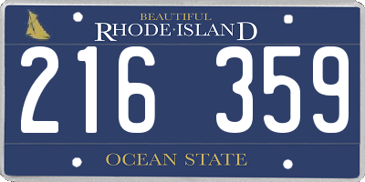 RI license plate 216359