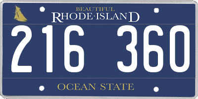 RI license plate 216360