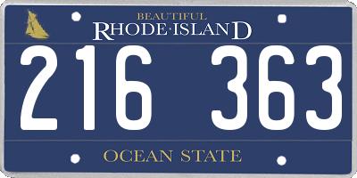 RI license plate 216363