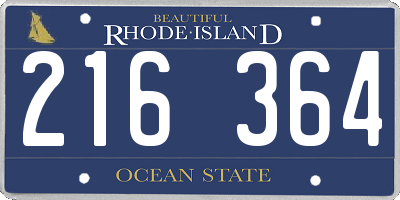 RI license plate 216364
