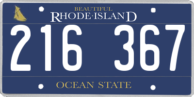 RI license plate 216367