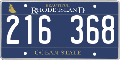 RI license plate 216368
