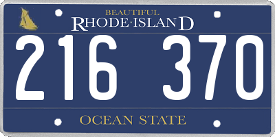 RI license plate 216370