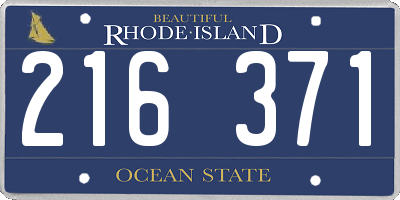 RI license plate 216371