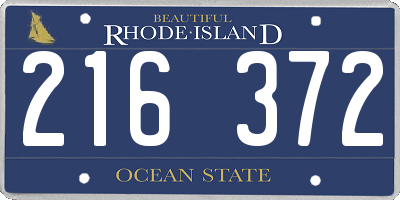 RI license plate 216372