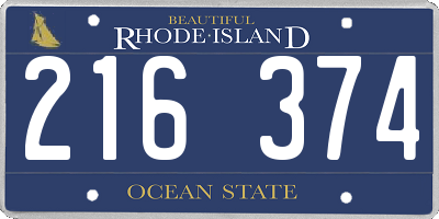 RI license plate 216374
