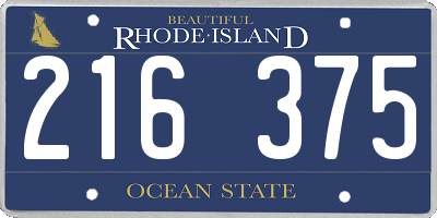 RI license plate 216375