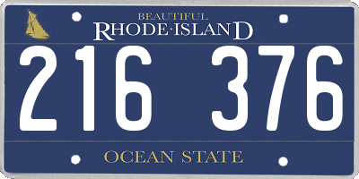 RI license plate 216376