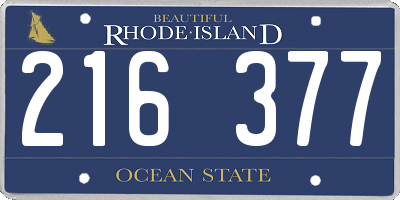 RI license plate 216377