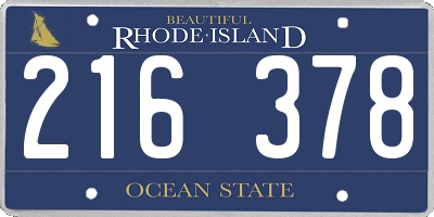RI license plate 216378